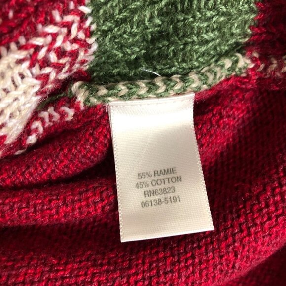 Vtg Christopher & Banks Nordic Snowflake Patchwork Knit Cardigan Small Deer Zip - Picture 11 of 11